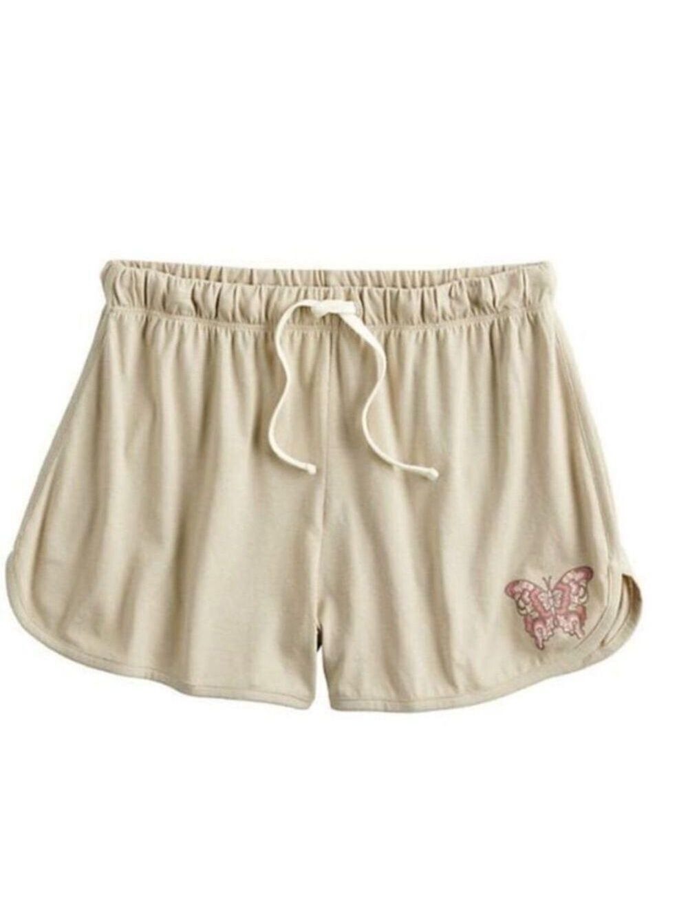 Fifth Sun butterfly screenprint shorts Woman’s size Small coral brown cream